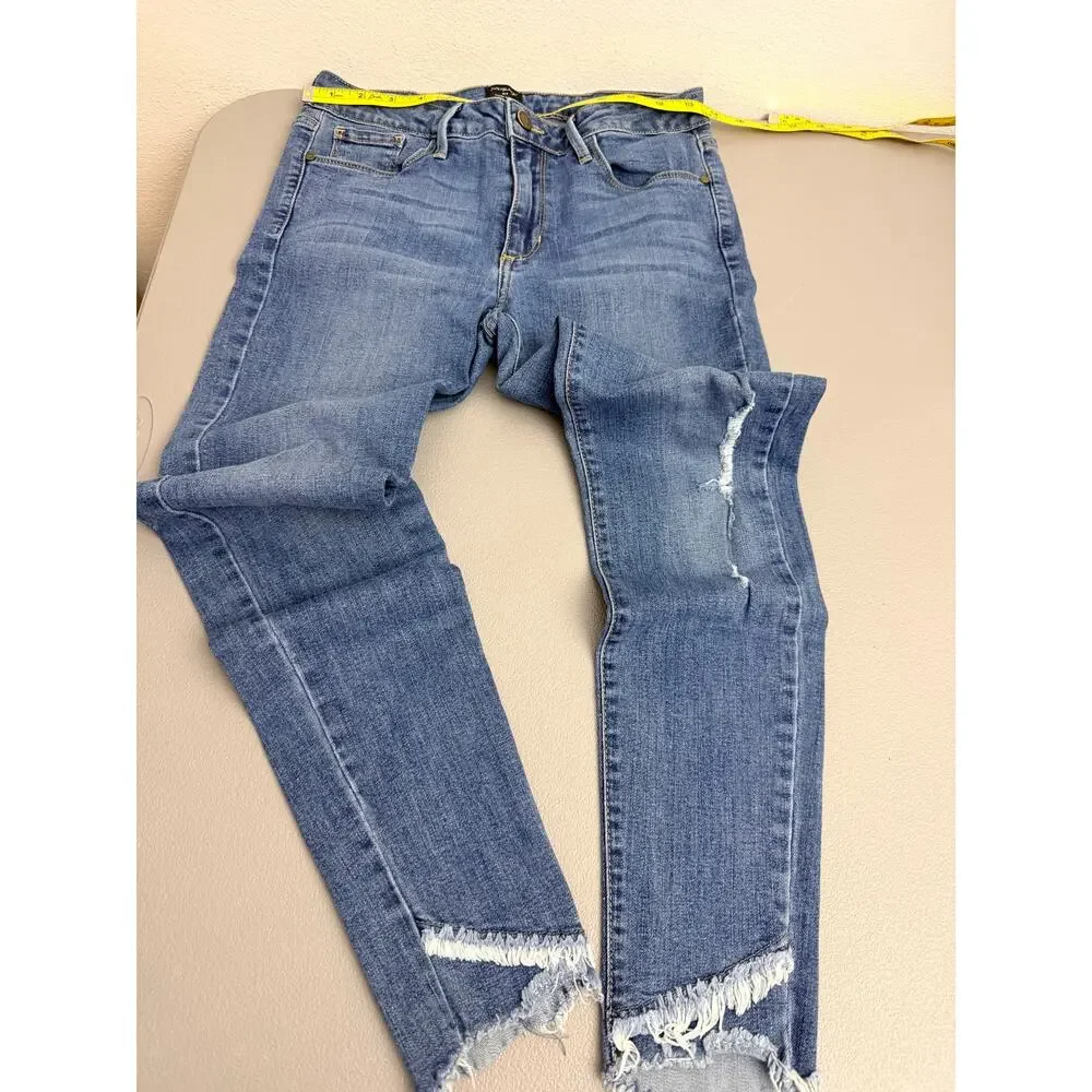 Just Black Jeans Womens 27 Distressed Raw Hem Skinny Made USA
